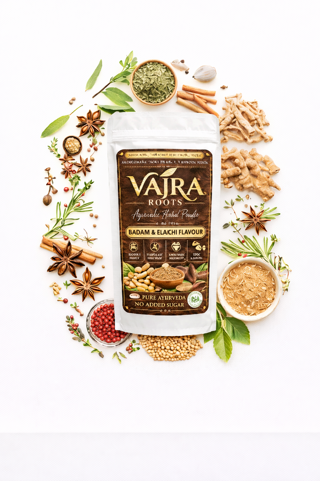 Vajra Roots Weight Gainer (Elaichi & Badam) 1kg