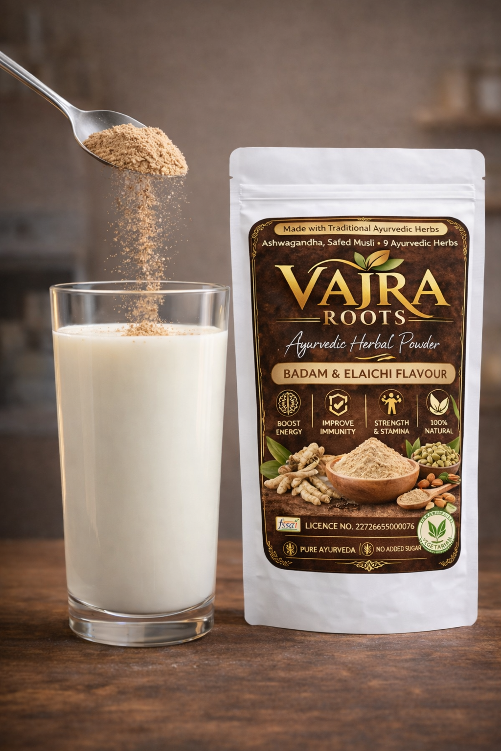 Vajra Roots Weight Gainer (Elaichi & Badam) 1kg