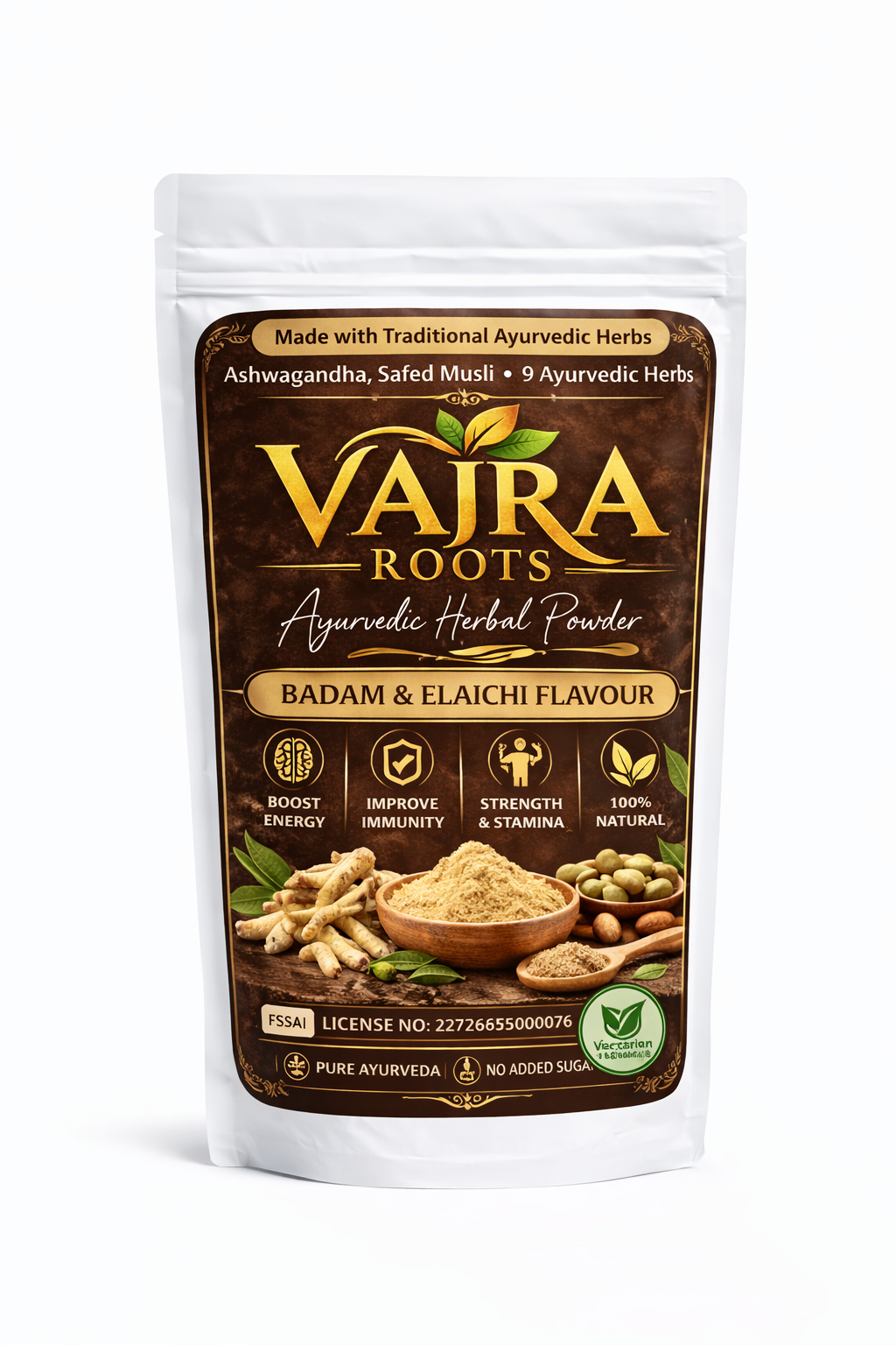 Vajra Roots Weight Gainer (Elaichi & Badam) 1kg